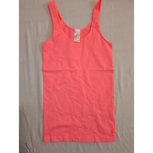 Prime Cut Neon‎ Coral Seamless Tank Top One Size Stretch Casual Layering Basic